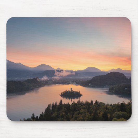 Sonnenaufgang über See blutete mousepad (Vorne)