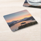 Sonnenaufgang über See blutete Untersetzer (angewinkelt)
