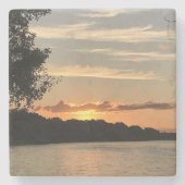 Sonnenaufgang über See Steinuntersetzer (Vorderseite)