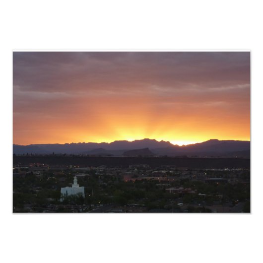 Sonnenaufgang über St. George Utah Landschaft Fotodruck (Vorne)
