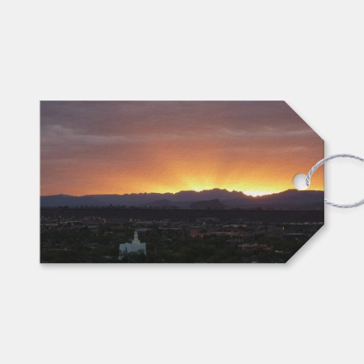 Sonnenaufgang über St. George Utah Landschaft Geschenkanhänger (Vorderseite (Horizontal))