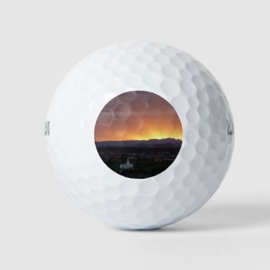 Sonnenaufgang über St. George Utah Landschaft Golfball (Vorderseite)