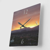 Sonnenaufgang über St. George Utah Landschaft Quadratische Wanduhr (Winkel)