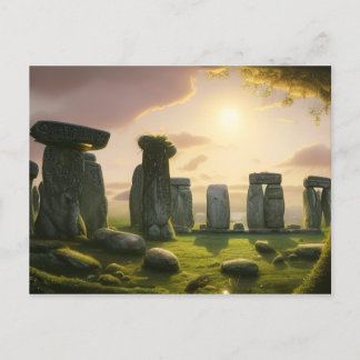 Sonnenaufgang über Stonehenge Digitale Kunst Postkarte