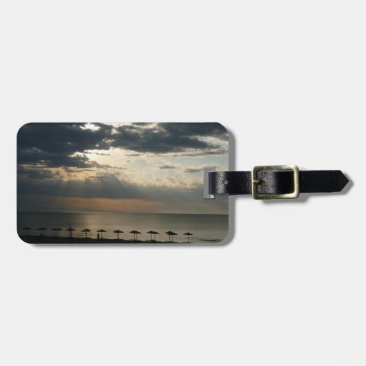 Sonnenaufgang über Strand in Griechenland Landscha Gepäckanhänger (Vorderseite horizontal)