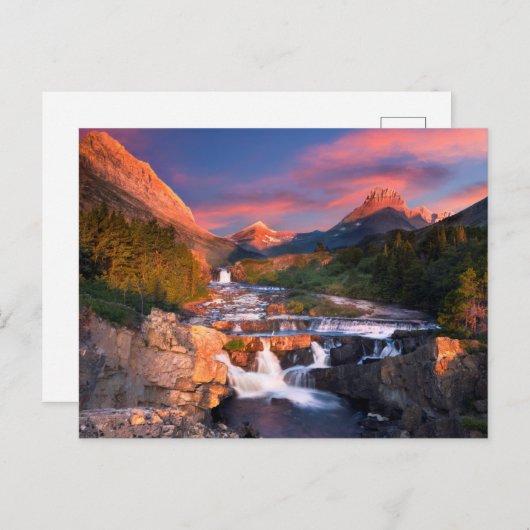 Sonnenaufgang über Swiftcurrent Creek Postkarte (Vorne/Hinten)