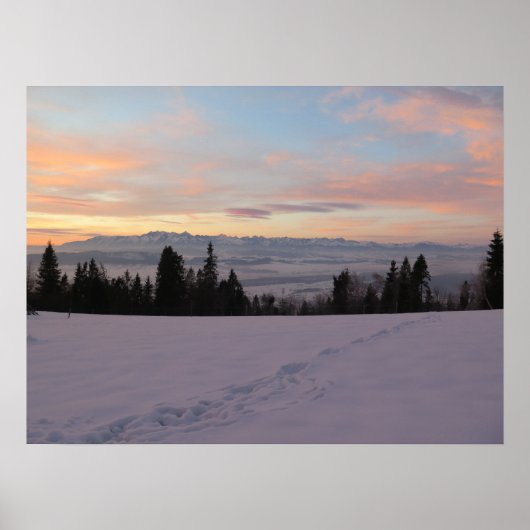 Sonnenaufgang über Tatras Poster (Vorne)