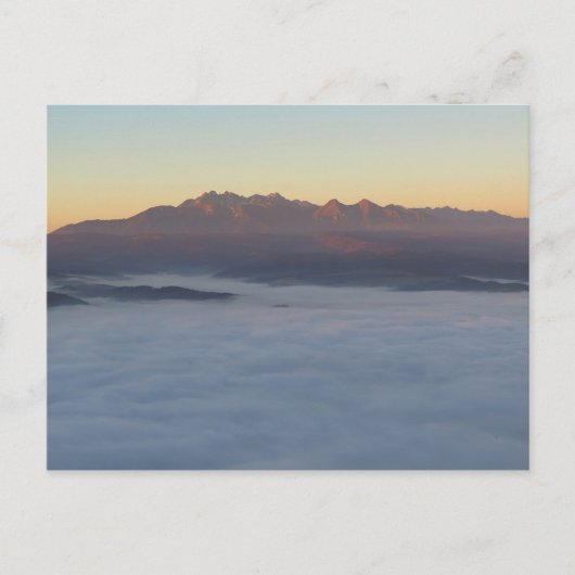 Sonnenaufgang über Tatras Postkarte (Vorderseite)
