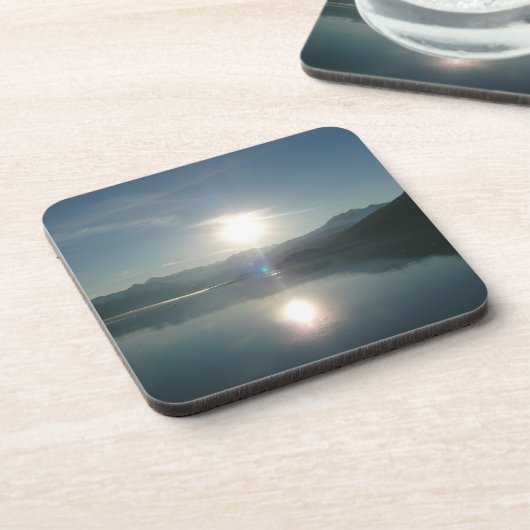 Sonnenaufgang über Uni Fjord Alaska Fotografie Getränkeuntersetzer (Linke Seite)