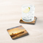 Sonnenaufgang über Windmühlen und einem Fluss in H Getränkeuntersetzer (Rechte Seite)