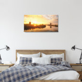 Sonnenaufgang über Windmühlen und einem Fluss in H Leinwanddruck (Insitu (Schlafzimmer))