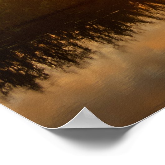 Sonnenaufgang über Windmühlen und einem Fluss in H Poster (Ecke)