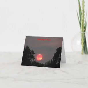 Sonnenaufgang und Bäume, denken Sie an Sie Karte