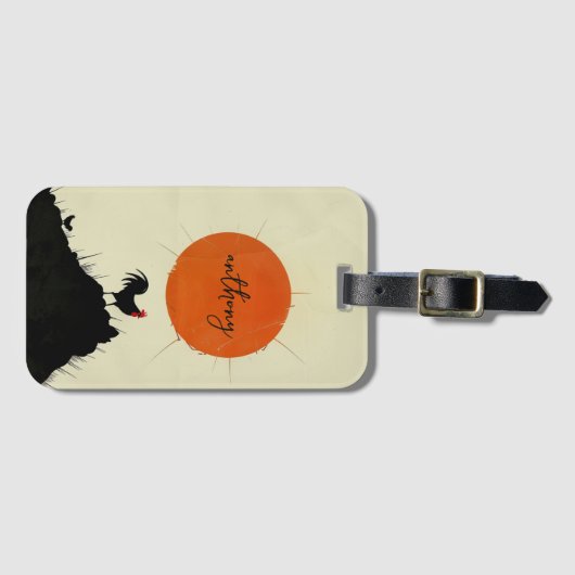 Sonnenaufgang und das Krähenroster Gepäckanhänger (Vorderseite (Horizontal))