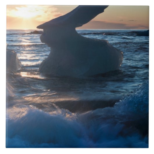 Sonnenaufgang und Eisberg Fliese (Vorderseite)