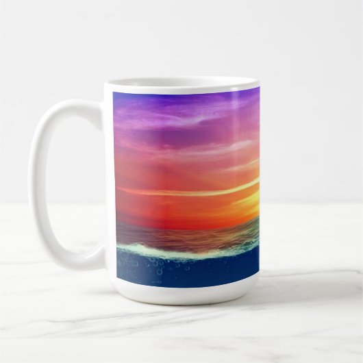 Sonnenaufgang und Kalligrafie Kaffeetasse (Links)