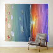 Sonnenaufgang und Meeresschildkröten Wandteppich (Beispiel (Horizontal))