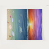 Sonnenaufgang und Meeresschildkröten Wandteppich (Vorderseite (Horizontal))