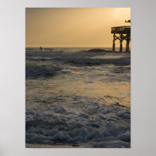 Sonnenaufgang und Paddleboarding Poster