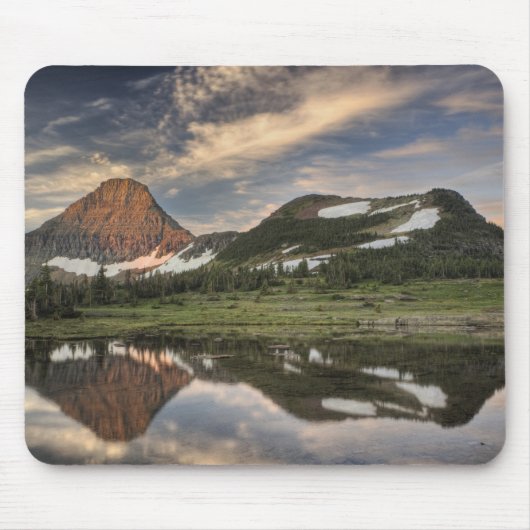 Sonnenaufgang und Reflexion, Glacier-Nationalpark, Mousepad (Vorne)