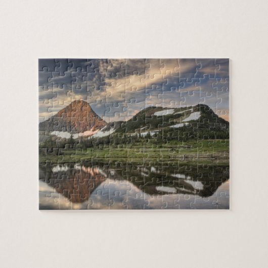 Sonnenaufgang und Reflexion, Glacier-Nationalpark, Puzzle (Horizontal)