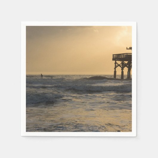 Sonnenaufgang und Tretboarding Serviette (Vorderseite)