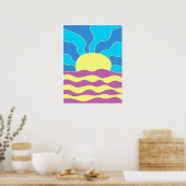 Sonnenaufgang und Wave Abstrakte Kunst Poster (Küche)