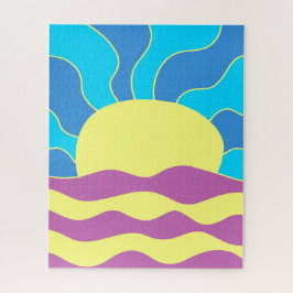 Sonnenaufgang und Wave Abstrakte Kunst Puzzle