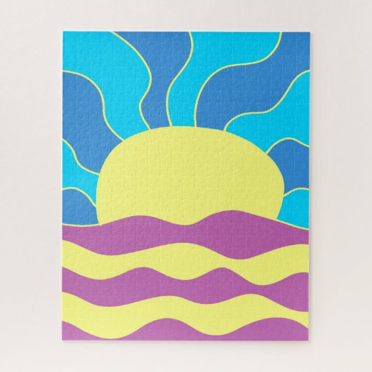 Sonnenaufgang und Wave Abstrakte Kunst Puzzle (Vertikal)