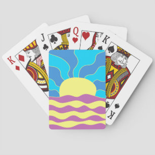 Sonnenaufgang und Wave Abstrakte Kunst Spielkarten