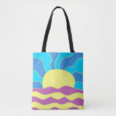 Sonnenaufgang und Wave Abstrakte Kunst Tasche (Vorderseite)