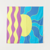 Sonnenaufgang und Wave Abstrakte Kunst Wandteppich (Vorderseite (Horizontal))