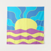 Sonnenaufgang und Wave Abstrakte Kunst Wandteppich (Vorderseite)