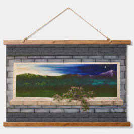 Sonnenaufgang Wandteppich Mit Holzrahmen