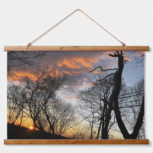 Sonnenaufgang Wandteppich Mit Holzrahmen (Vorne)