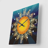 Sonnenaufgang-Wanduhr Quadratische Wanduhr (Winkel)