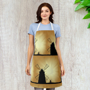 Sonnenaufgang Windmühlen Schürze