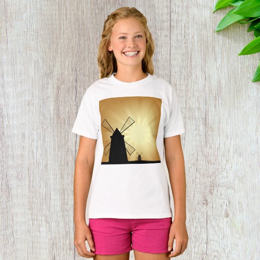 Sonnenaufgang Windmühlen T-Shirt