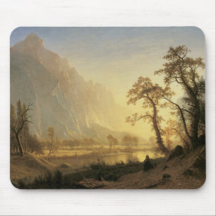 Sonnenaufgang, Yosemite Valley von Albert Bierstad Mousepad