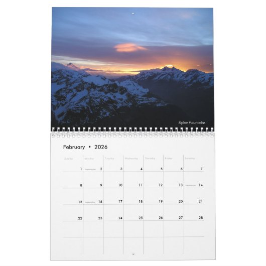 Sonnenaufgänge aus der ganzen Welt mit dem Gedicht Kalender (Feb 2026)