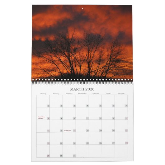 Sonnenaufgänge und Sonnenuntergänge Kalender (Mär 2026)