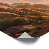 Sonnenaufgangs Reiter durch Canyon Ruhig Poster (Ecke)