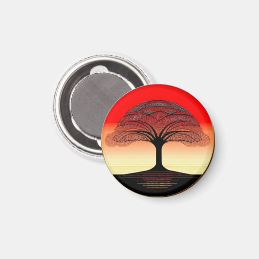 Sonnenaufgangsbaum im Magnet (Vorderseite/Rückseite)