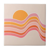 Sonnenaufgangsbild im Retro-Stil Fliese (Vorderseite)