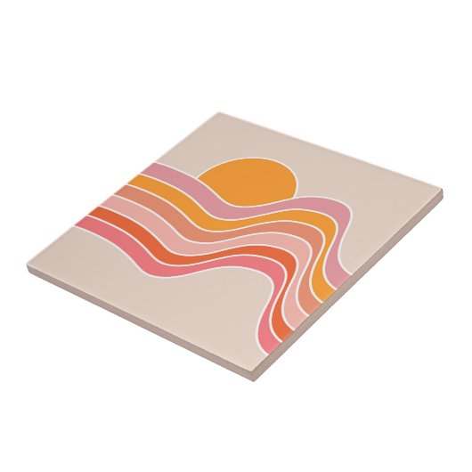 Sonnenaufgangsbild im Retro-Stil Fliese (Seite)