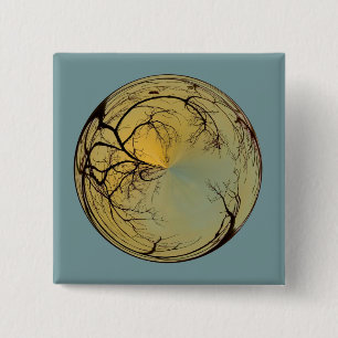 Sonnenaufgangsblase mit Baum Button