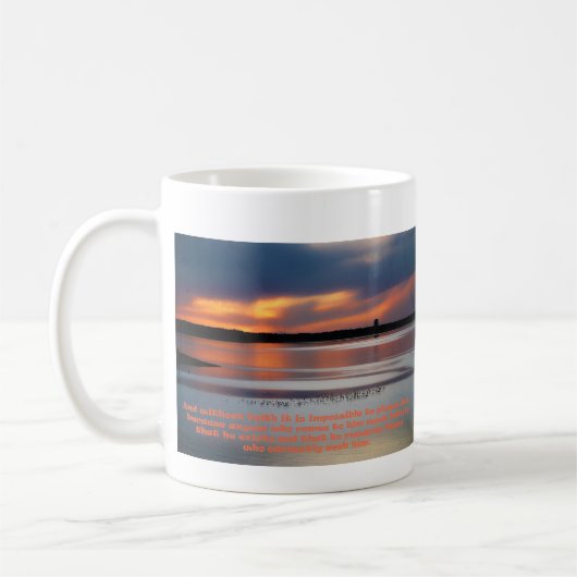 Sonnenaufgangscripture-Tasse Kaffeetasse (Links)