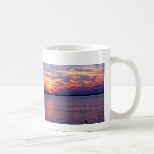 Sonnenaufgangscripture-Tasse Kaffeetasse (Rechts)