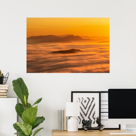 Sonnenaufgangsfarben und Wolken Poster (Heimbüro)