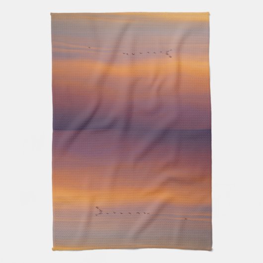 Sonnenaufgangsflug Geschirrtuch (Vertikal)